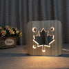 Wooden Maple Leaf 3D Lamp